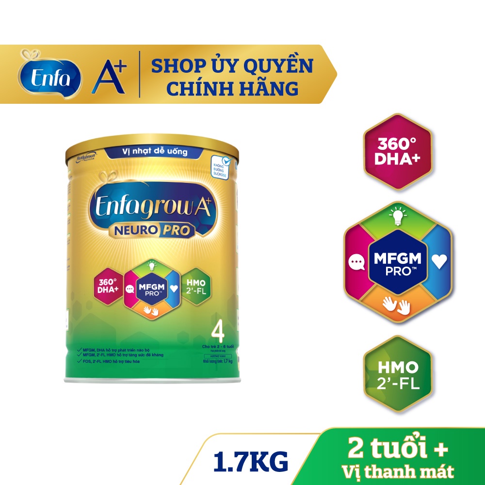 Sữa bột Enfagrow A+ 4 NEUROPRO 1.7kg Vị nhạt