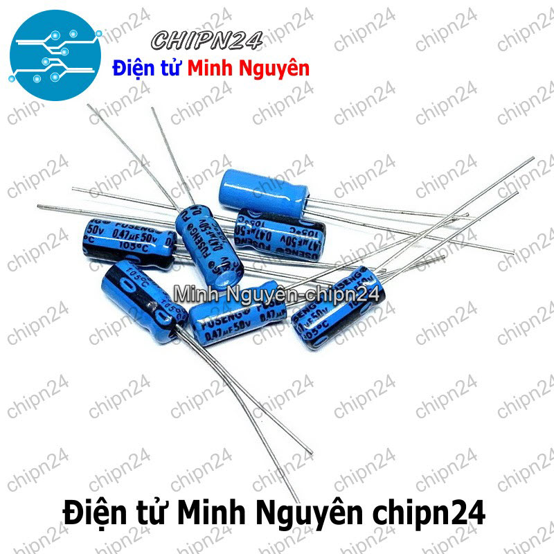 [25 con] (F252) Tụ hóa 0.47uF 50V Đen (5x11mm) - HH000697