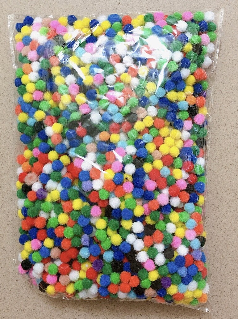 Hạt bombom, hạt bông màu pompom(bịch 120gr)