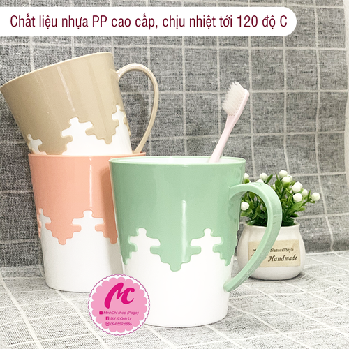 [HCM][FREE 20K SHIP] Cốc nhựa 2 màu Việt Nhật – Cốc uống nước cốc đánh răng có quai cầm- Màu ngẫu nhiên
