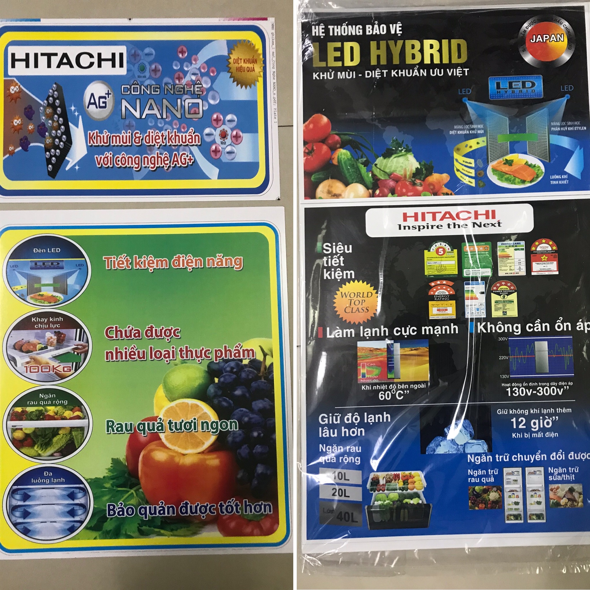 [HCM]Miếng dán tủ lạnh Hitachi - Tem dán tủ lạnh Hitachi