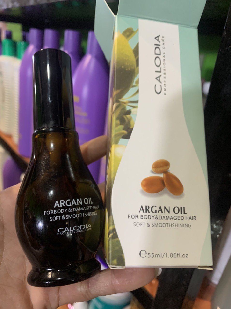Tinh dầu dưỡng bóng và mềm tóc Argan Calodia 55ml
