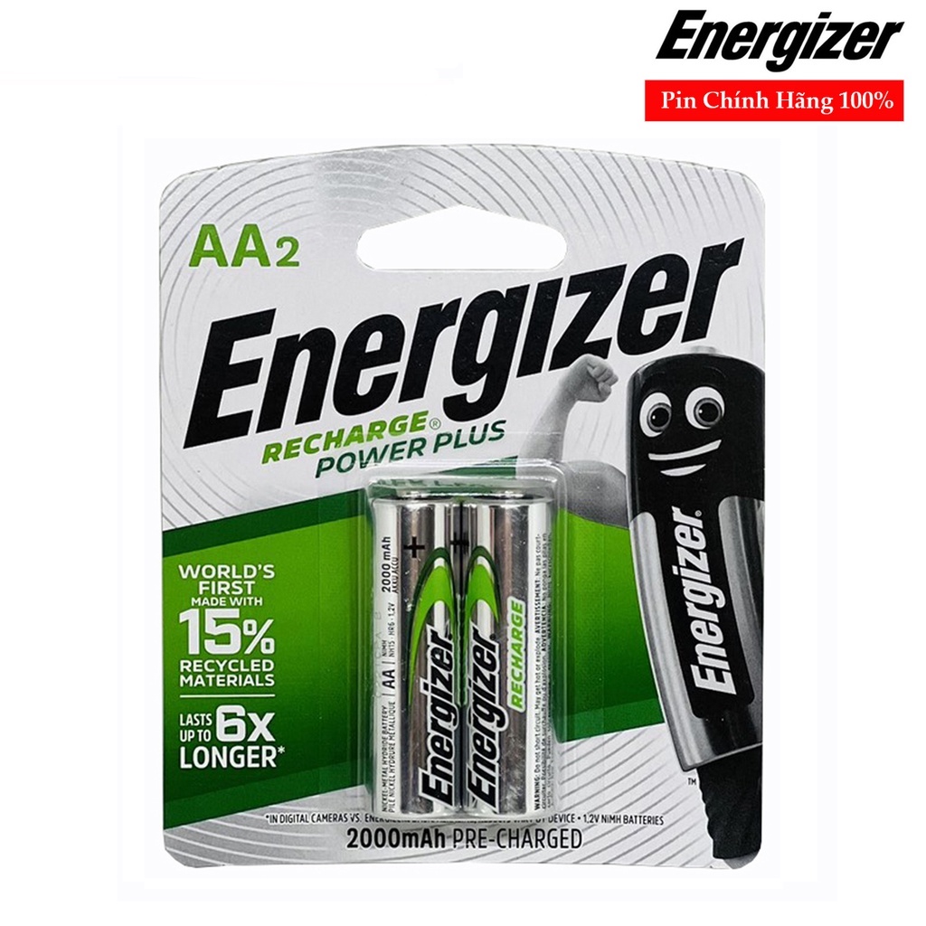 {HÀNG CHÍNH HÃNG} Pin sạc Energizer AA ( 2A ) 2000mAh vỉ 2 viên