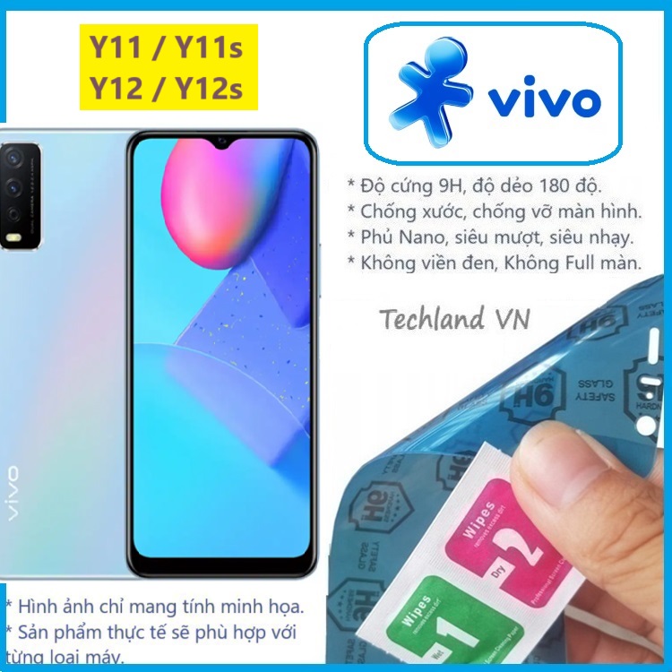 Cường Lực Phủ Nano Vivo Y11 / Y12 / Y11s / Y12s / Y12i - Trong Suốt, Không Full Màn, Không Viền Đen
