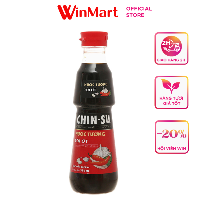 -Nước tương tỏi ớt Chinsu 330ml