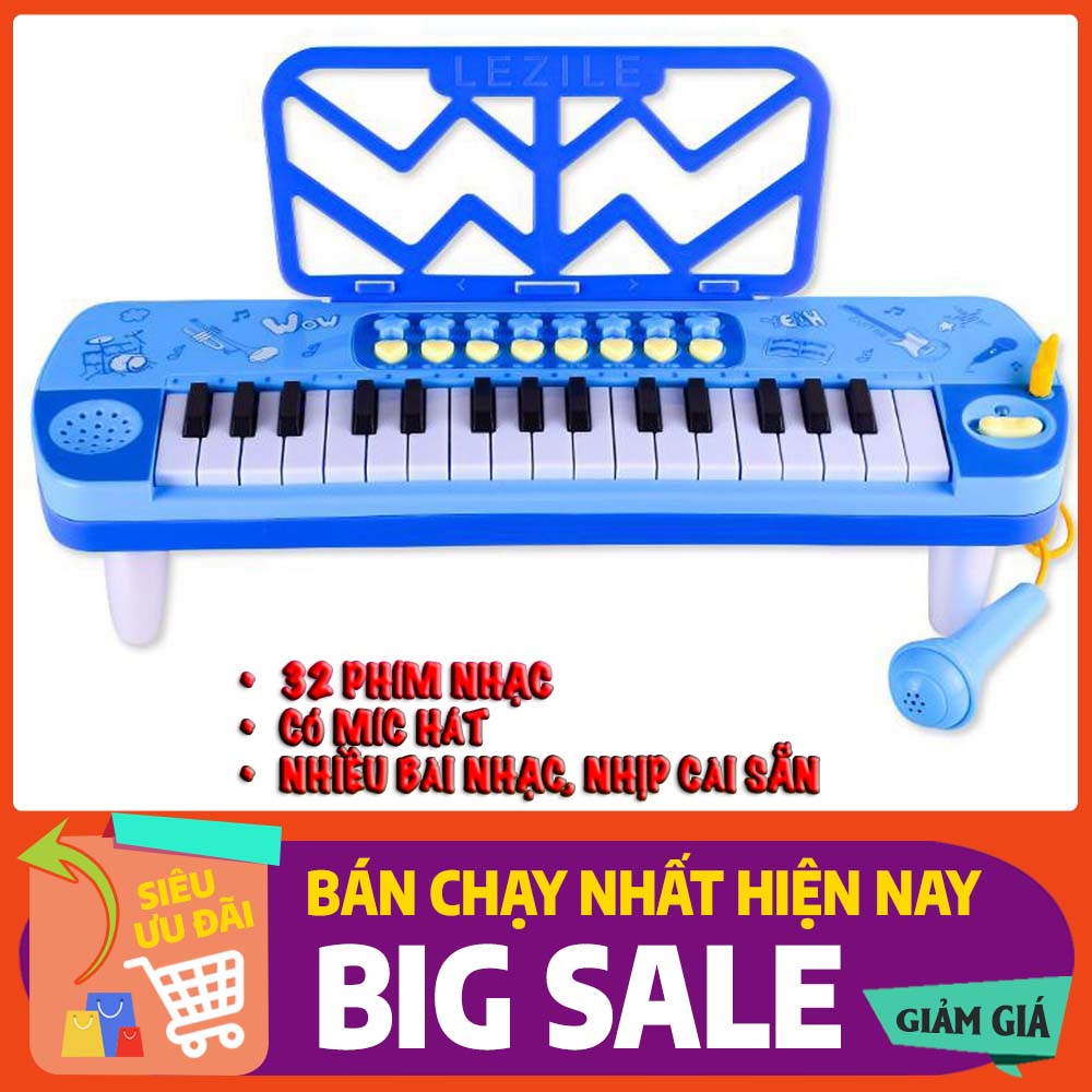 Đàn Organ có míc giúp bé phát triển mẫu mới nhất (Xanh)