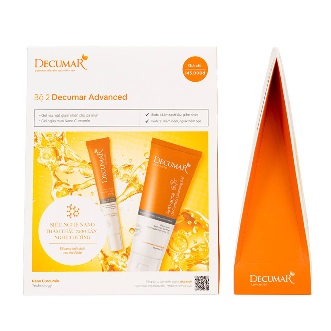 [HCM][NEW] Combo sạch mụn DECUMAR ADVANCED [Gel rửa mặt kiềm nhờn gel bôi mụn] (Decuma advance)