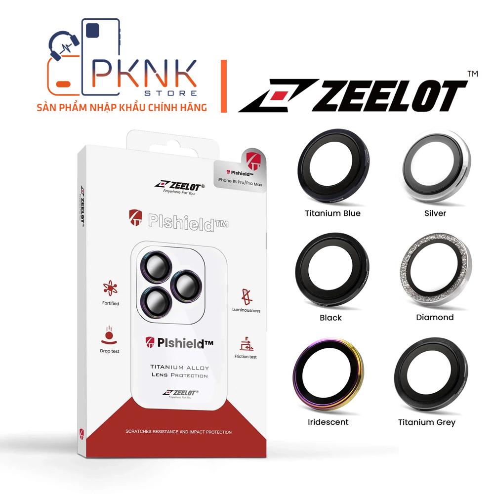Kính Cường Lực Camera ZEELOT PIshield Titanium iPhone 15 Pro 15 Promax