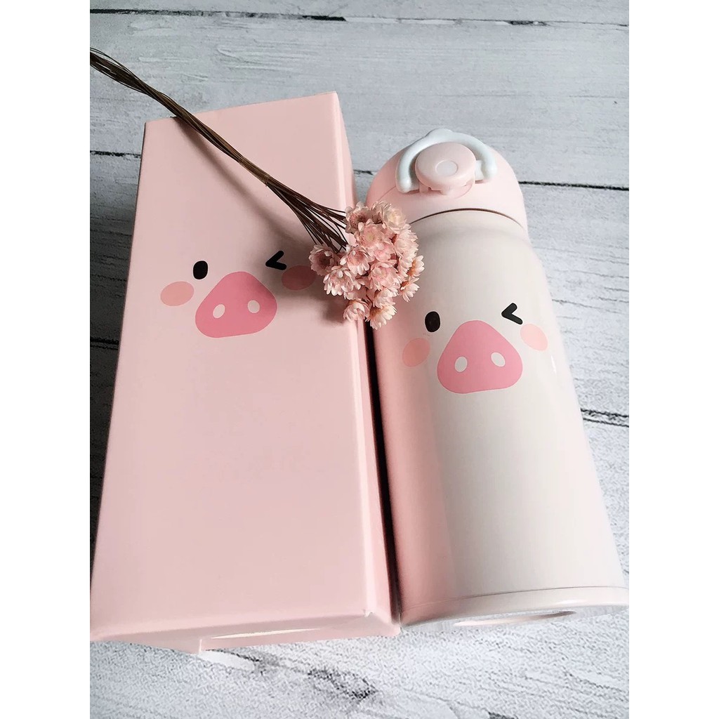 Bình Starbucks chính hãng China set piggie pinky 2019 dung tích 355ml