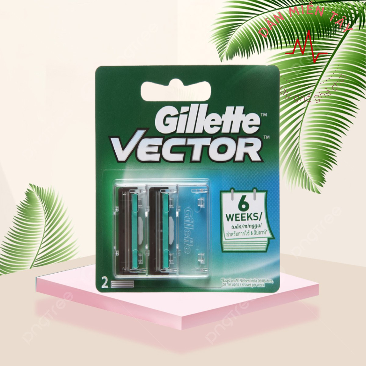 Vỉ 2 cái lưỡi dao Gillette Vector 2 lưỡi