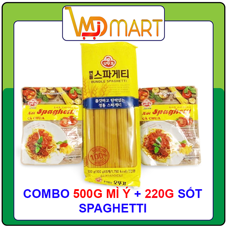 Combo 500G Mỳ Ý Ottogi + 220G Sốt Spaghetti