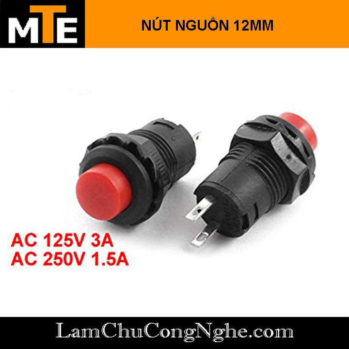 Nút nhấn giữ - nút nguồn 12mm 1.5A 250VAC