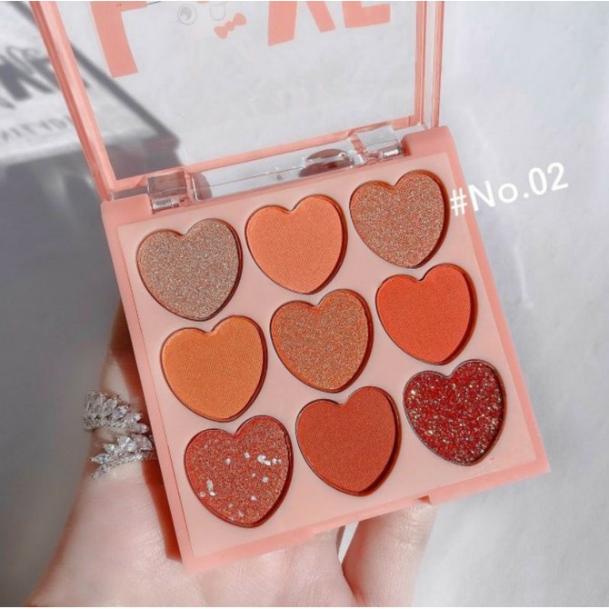 Bảng phấn mắt 9 ô trái tim ANYLADY
