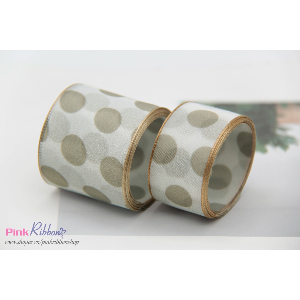 Ruy băng voan mờ bi 25mm-38mm