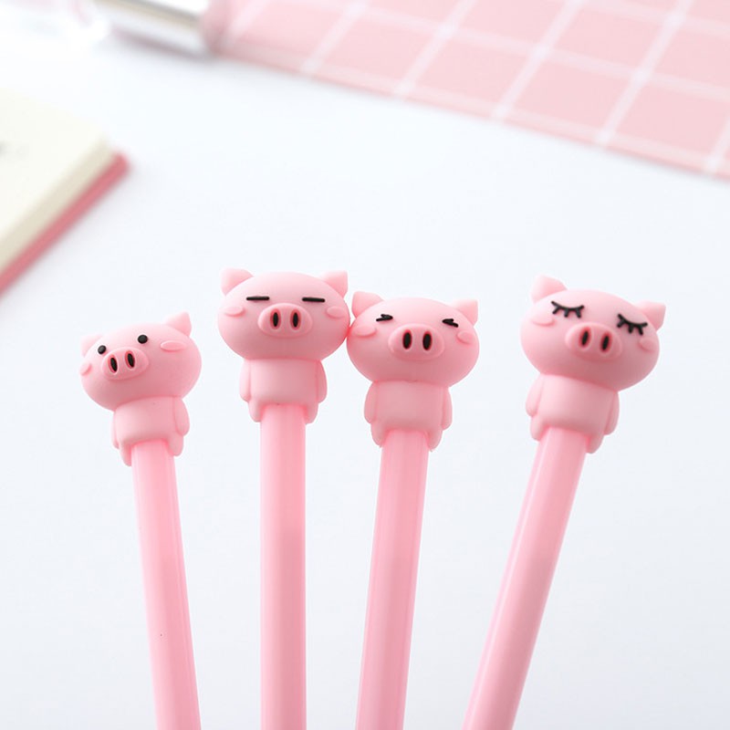 Bút Gel Mực Đen Chú Lợn Dễ Thương