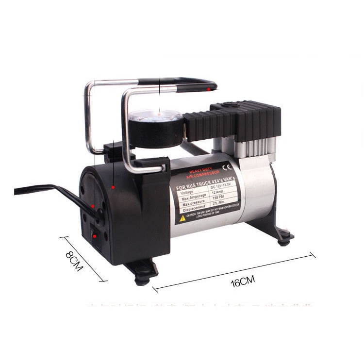Bơm lốp, bơm hơi điện ô tô xe máy mini 12V