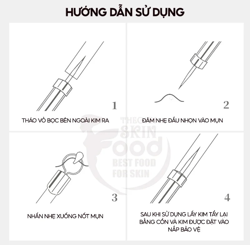 [NHẬP KHẨU] Cây Nặn Mụn Hai Đầu LMLTOP Acnes Needle - NO.B0754, E097