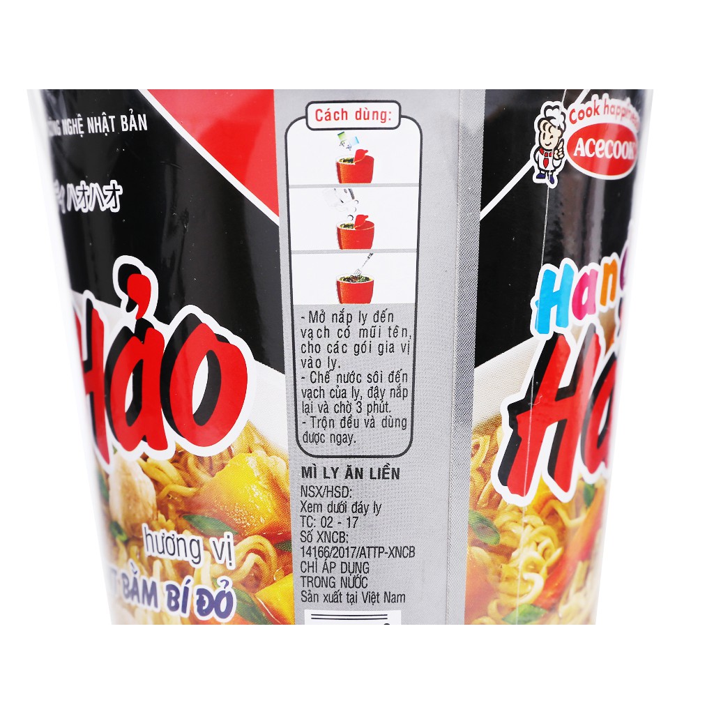 Mỳ Cốc Handy Hảo Hảo 65G - Chua Cay