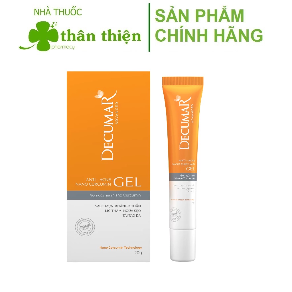 Gel mụn Decumar advanced 20g – giúp sạch mụn, mờ thâm, ngừa sẹo tái tạo da