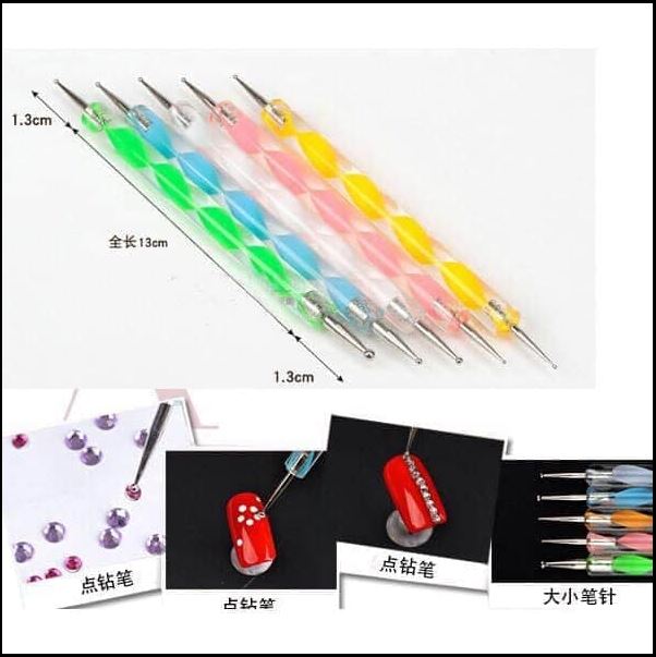 [HCM]Set 5 bút cọ chấm bi vẽ móng
