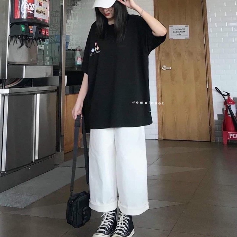 Rẻ vô địch Quần kaki ống rộng cúc trước freesize 38-65kg
