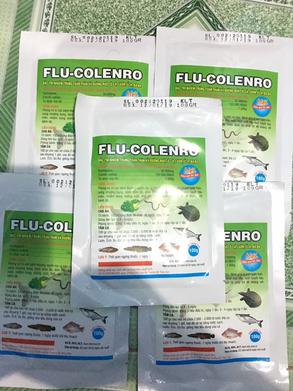 Flucolenro dùng tri các bệnh trên cá, lươn, ba ba