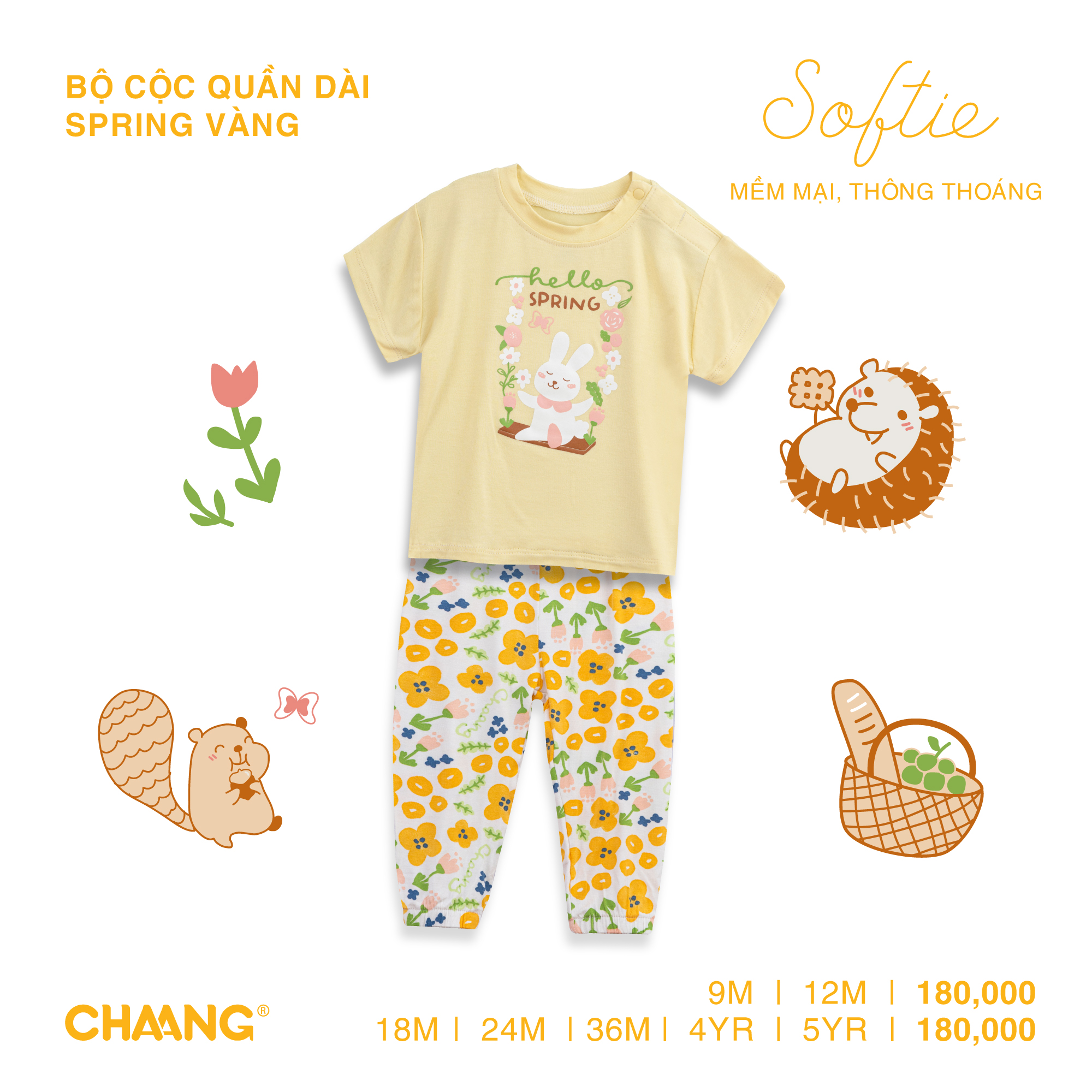 Bộ áo cộc quần dài Spring Chaang