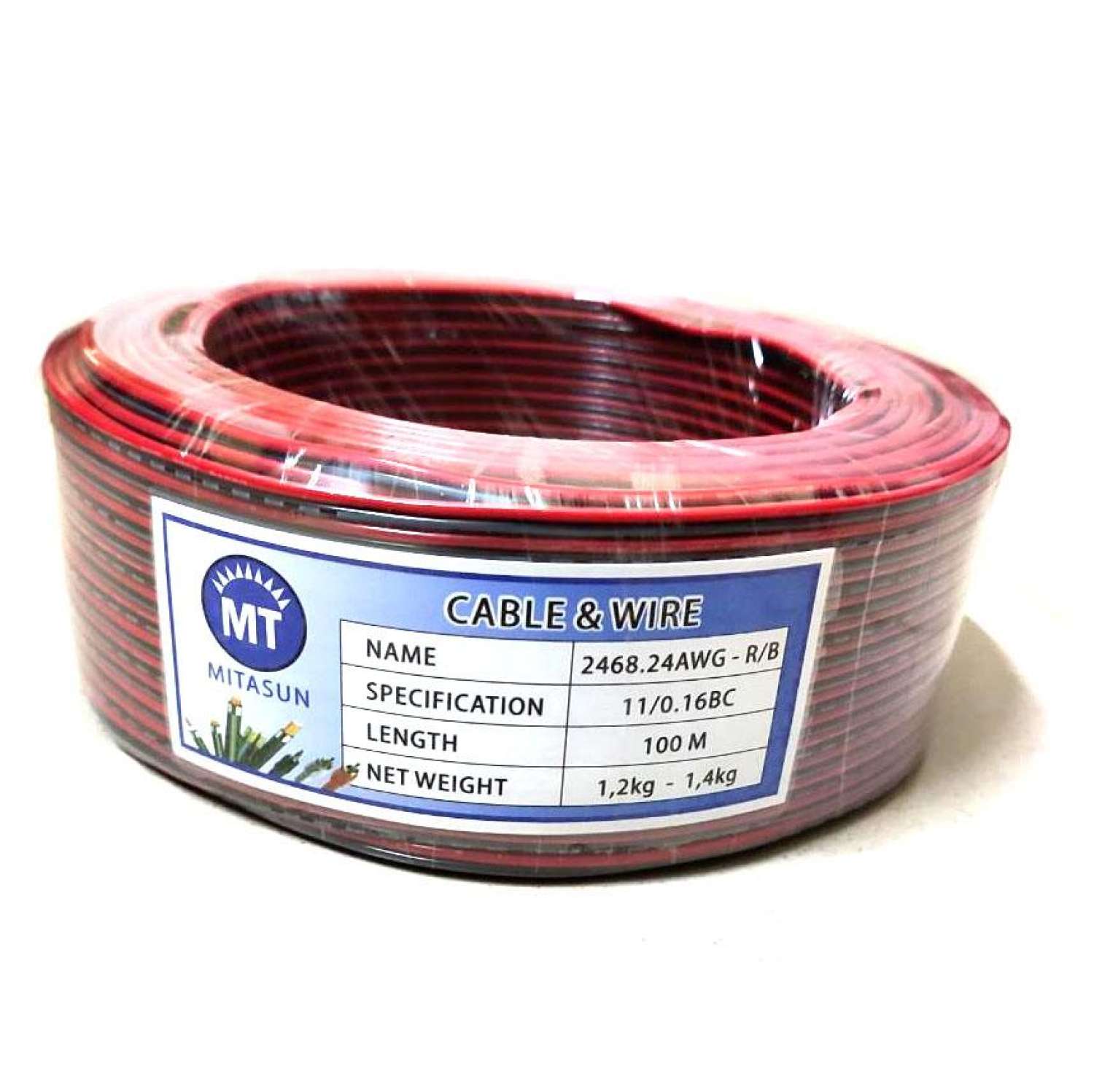5 MÉT Dây điện đôi màu đỏ đen 2468.26AWG