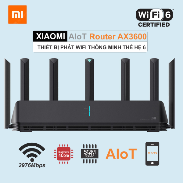 Bảng giá Router Wifi 6 Xiaomi AIoT AX3600 - Hàng Chính Hãng Digiworld - Bảo hành 12 tháng Phong Vũ