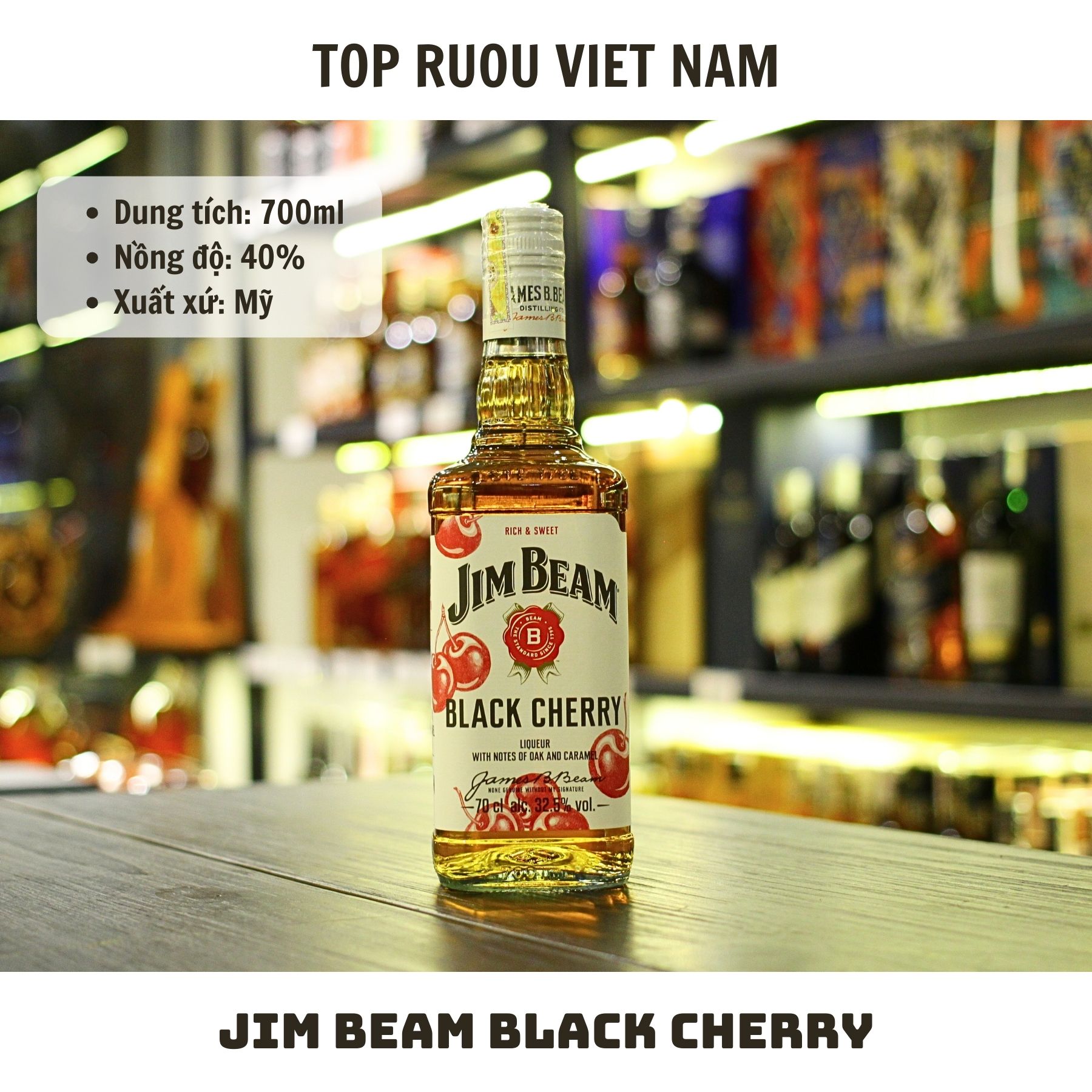[Top Rượu VN] Rượu Jim Beam White - Honey - Apple - Black Cherry - Black 700ml - 1000ml [Chính Hãng]