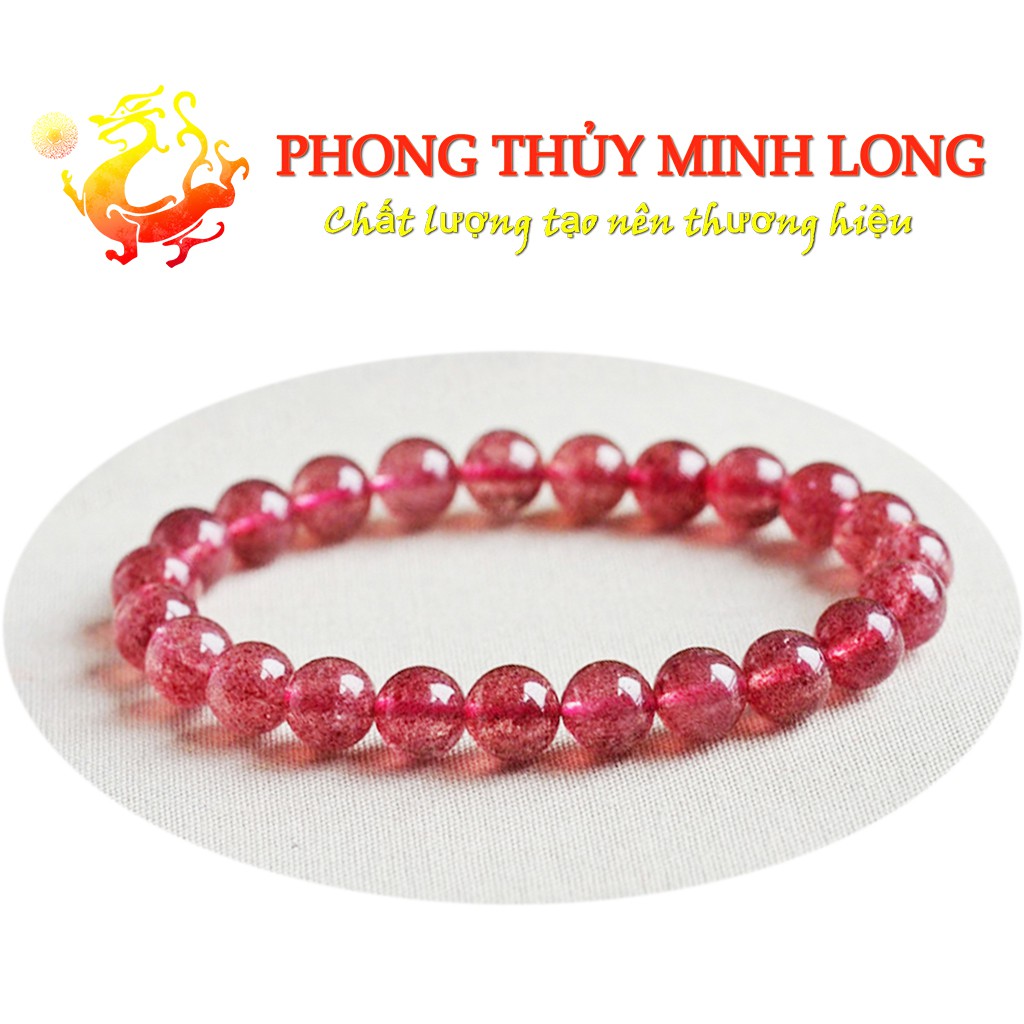 Vòng tay đá. Thach Anh Dâu Tây chất lượng 5A