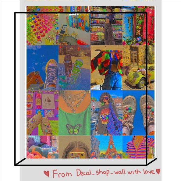 [HCM]12 tấm Wall Collage dán tường trang trí phòng ngủ - theme REALIFE INDIE
