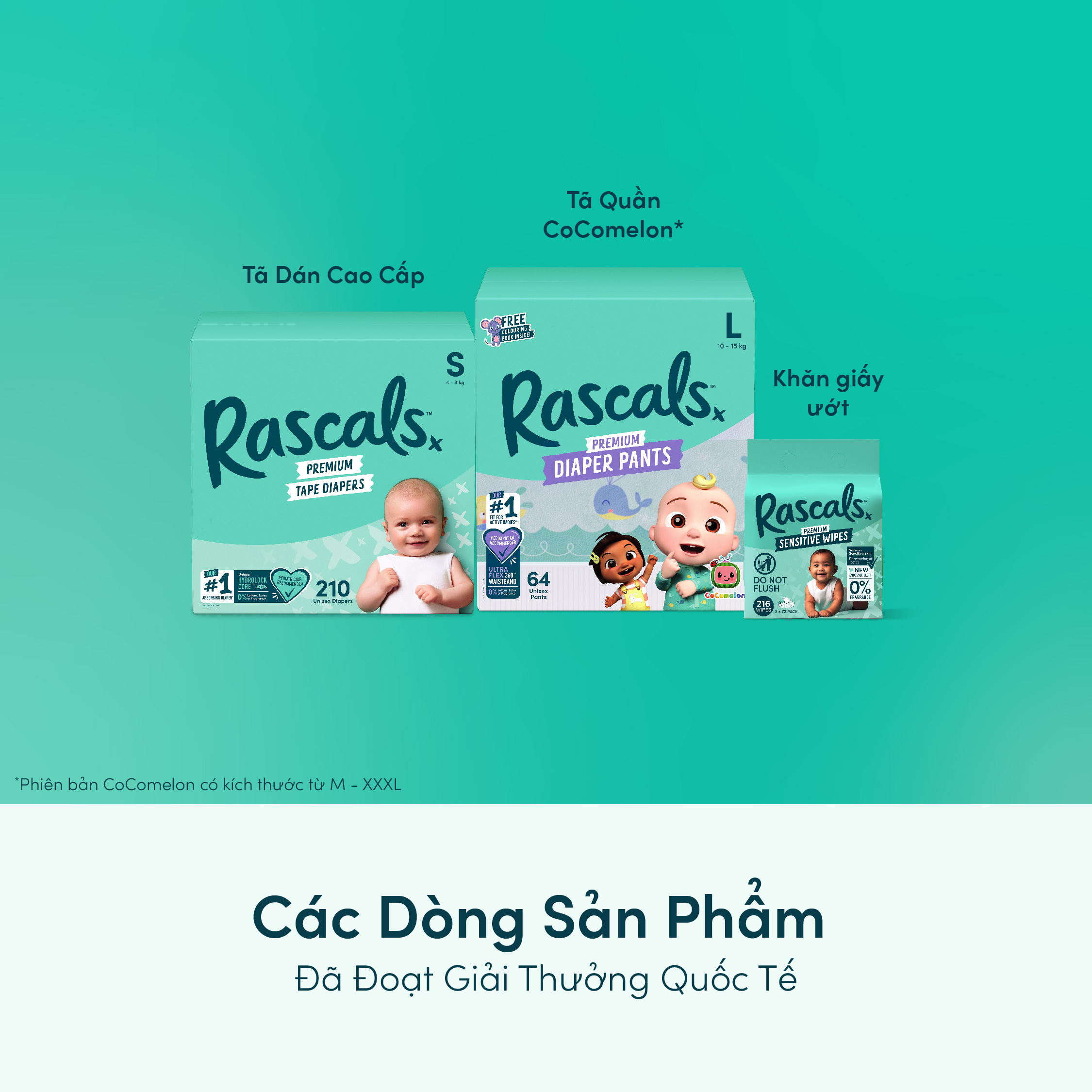 Rascal + Friends Diapers/Diapers Size S (4-8kg) 70 Pieces