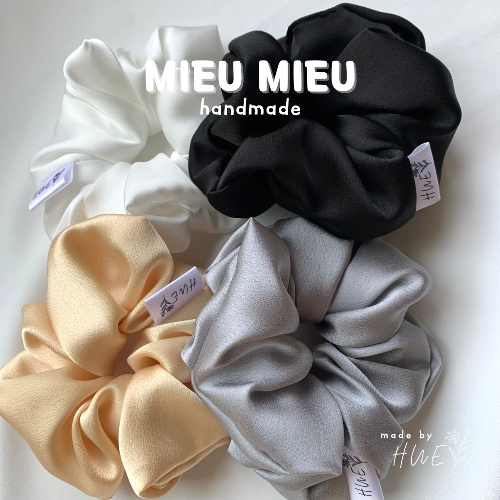 Cột tóc scrunchies handmade chất liệu lụa mềm mịn chun co giãn bảo vệ tóc S1010