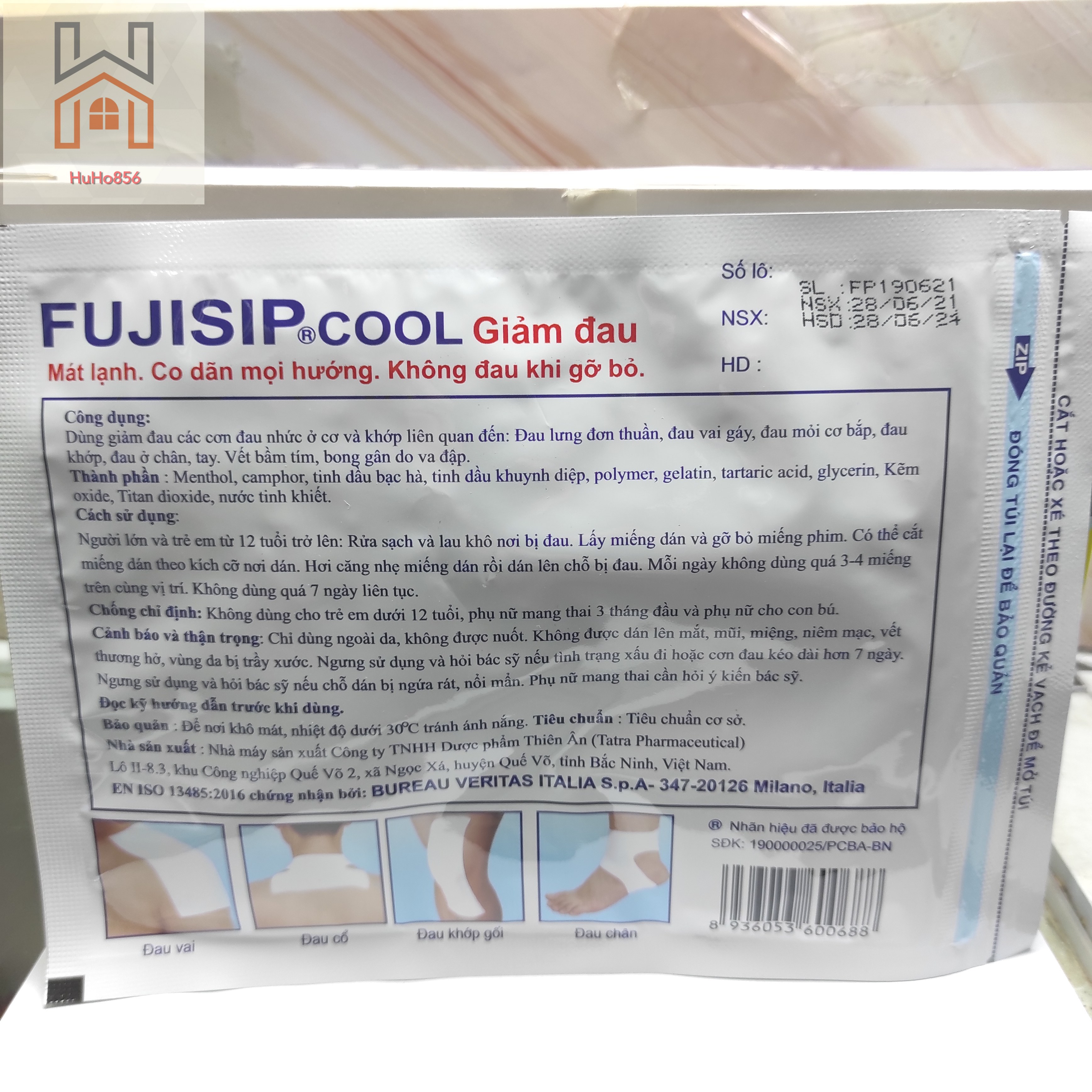 Cao Dán FUJISIP Cool Gói 2 miếng Mát Lạnh