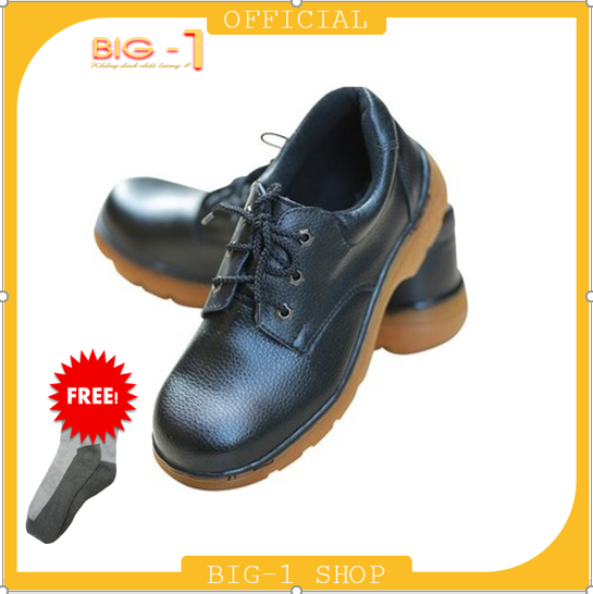 Giầy bảo hộ lao động abc đế kếp vàng mũi thép - tặng 01 đôi tất 30k