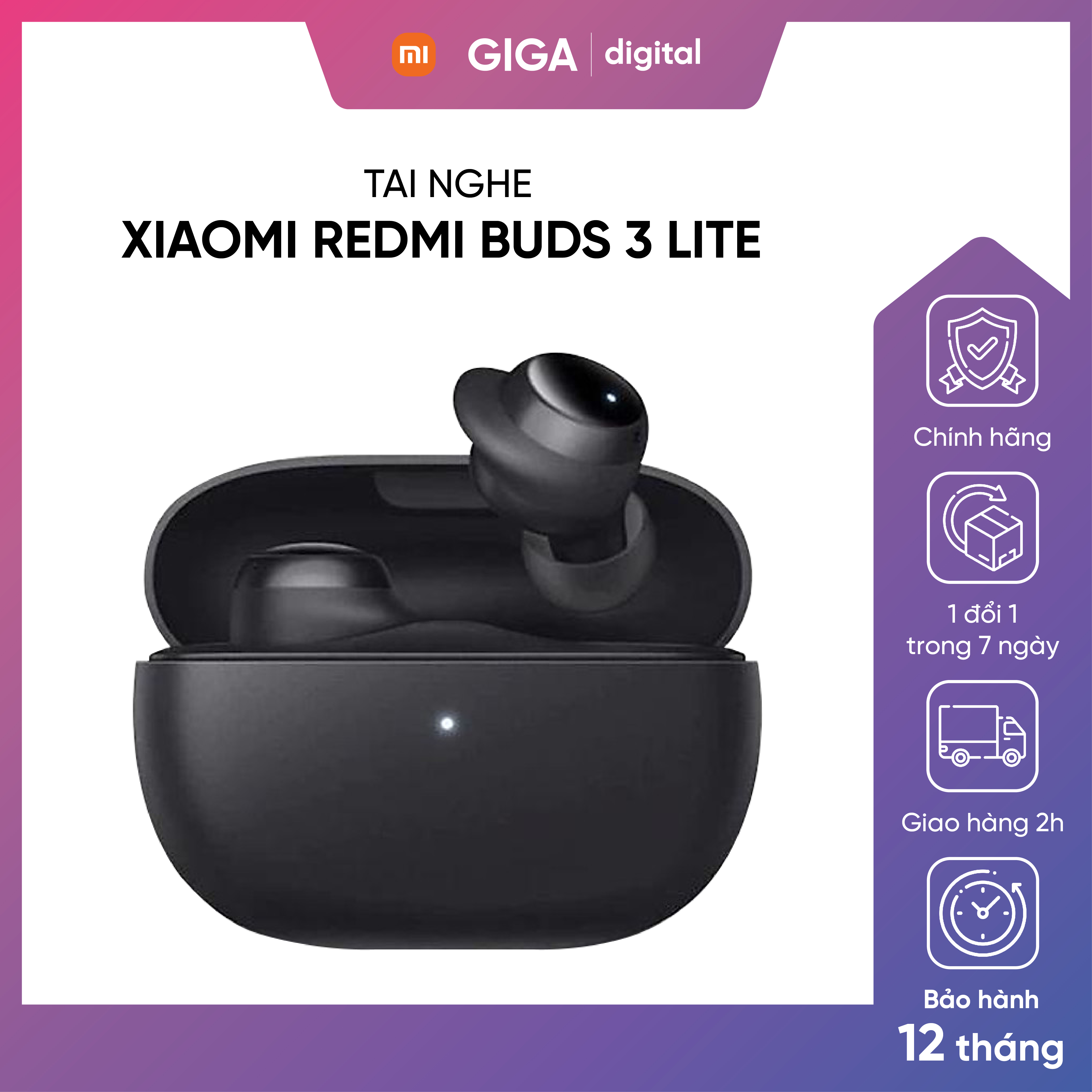 [HCM] Tai nghe Xiaomi Buds 3 Lite Đen (BHR5489GL) Chính Hãng- BH 12 tháng