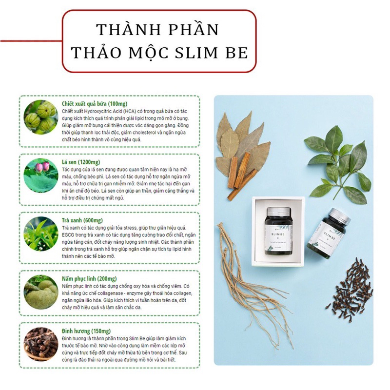 Trà giảm cân SLIM BE Chính Hãng