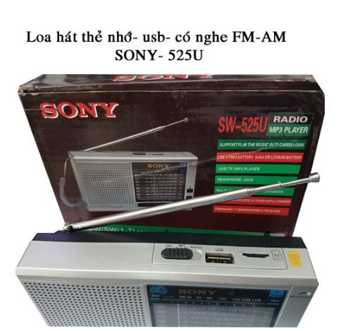 Radio Radio Đọc Thẻ Nhớ-USB SW-525 Đa Chức Năng Nghe Nhạc Qua Mp3 Thẻ Nhớ Bắt Tất Cả Các Sóng AM-FM-SW Âm Thanh Rõ Nét Kích Thước Nhỏ Gọn