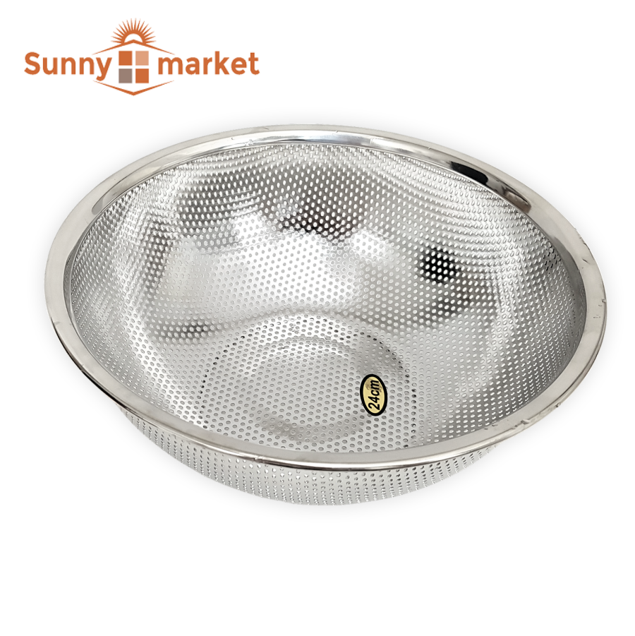 Rổ rá inox cao cấp dày dặn, siêu bền đẹp đường kính 27cm