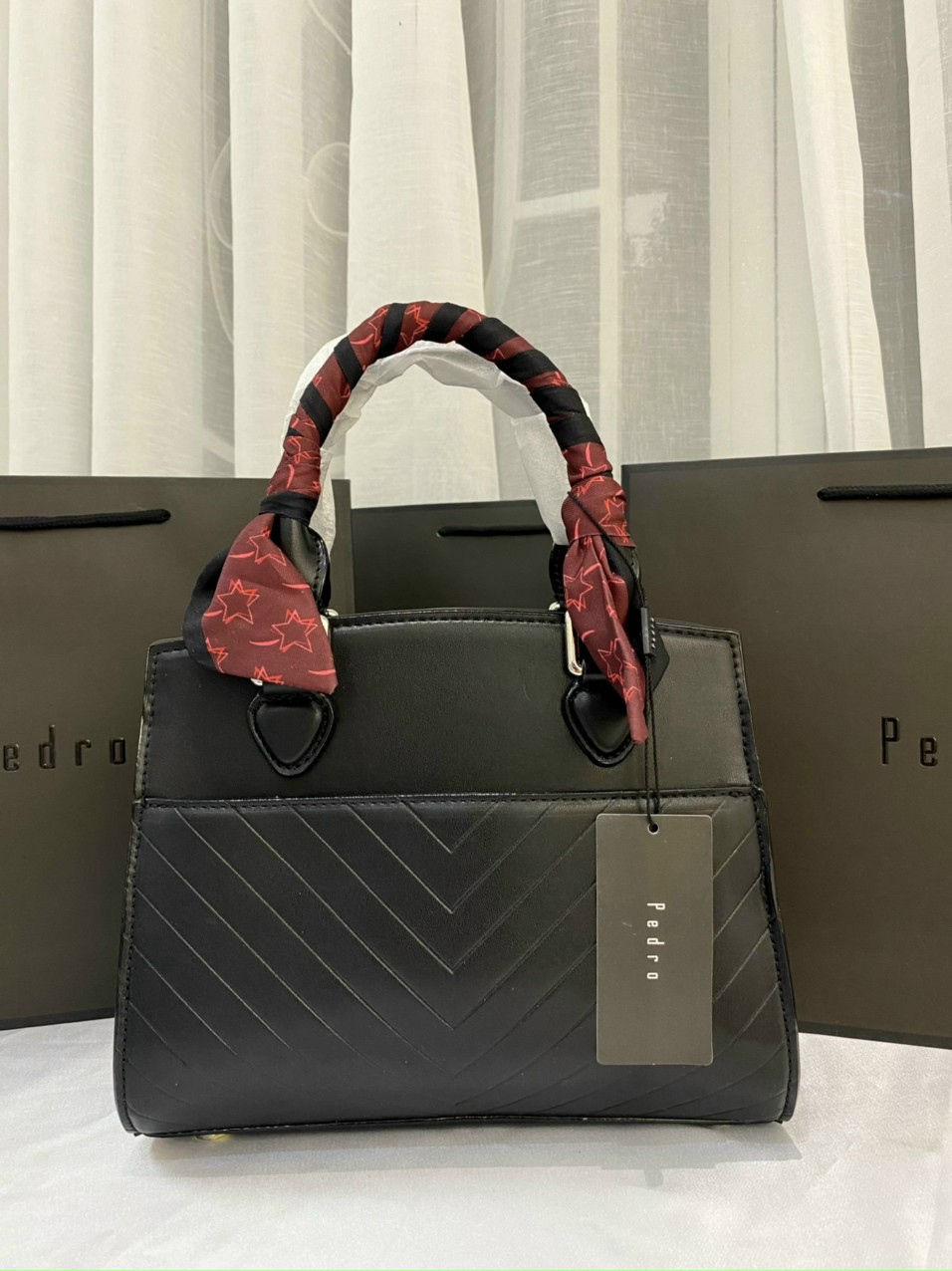 Túi Xách Nữ Pedro Quai Lụa Size 23
