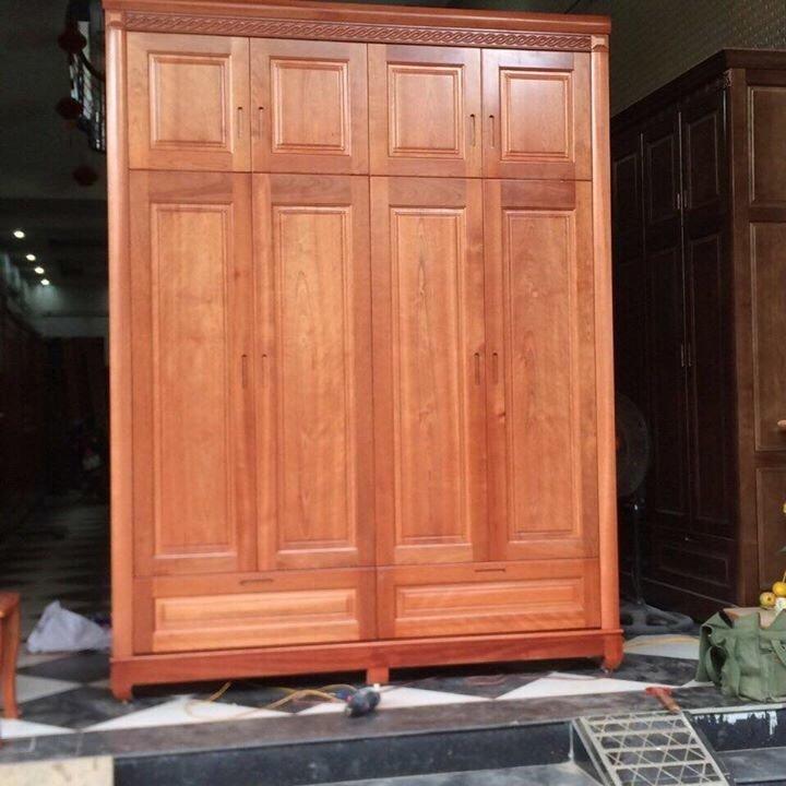 Tủ áo 4 cánh gỗ xoan đào