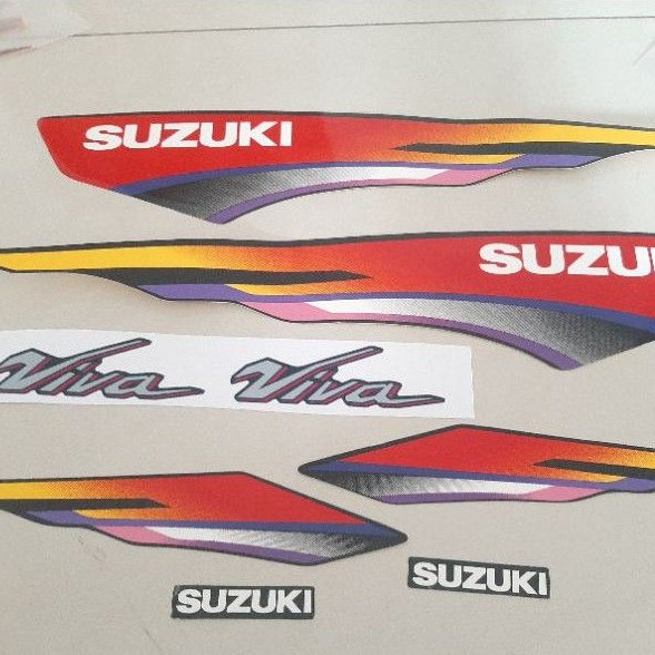Bộ tem dán xe Suzuki Viva màu đỏ xịn cao cấp