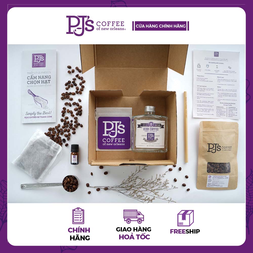 Combo Cold Brew Kit PJ's Coffee for At-home brewing - 100% Pure Arabica Coffee
