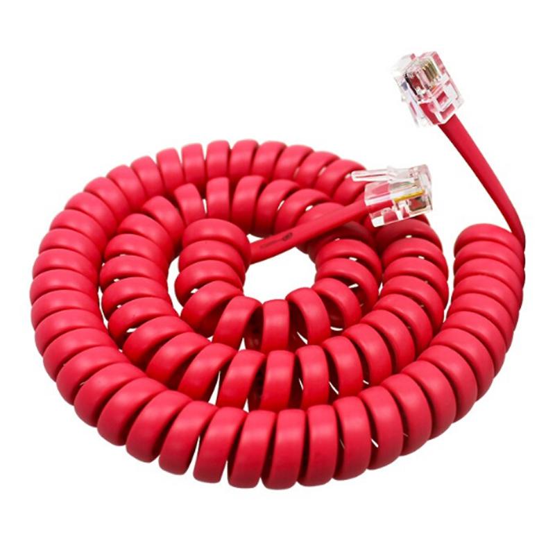 Dây cáp cho tai phone của điện thoại bàn 2 mét - Cáp RJ9 cho ống nghe điện thoại bàn (Màu đỏ - Đen - Trắng)