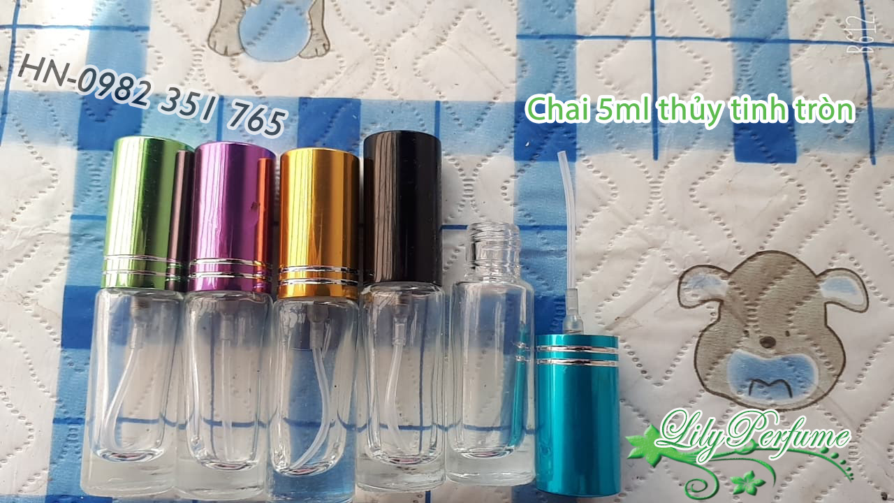 Lọ chiết nước hoa 5ml thủy tinh tròn siêu dày