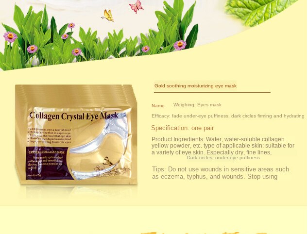 [HCM]Mặt nạ mắt Collagen  pha lê vàng cho mắt thâm