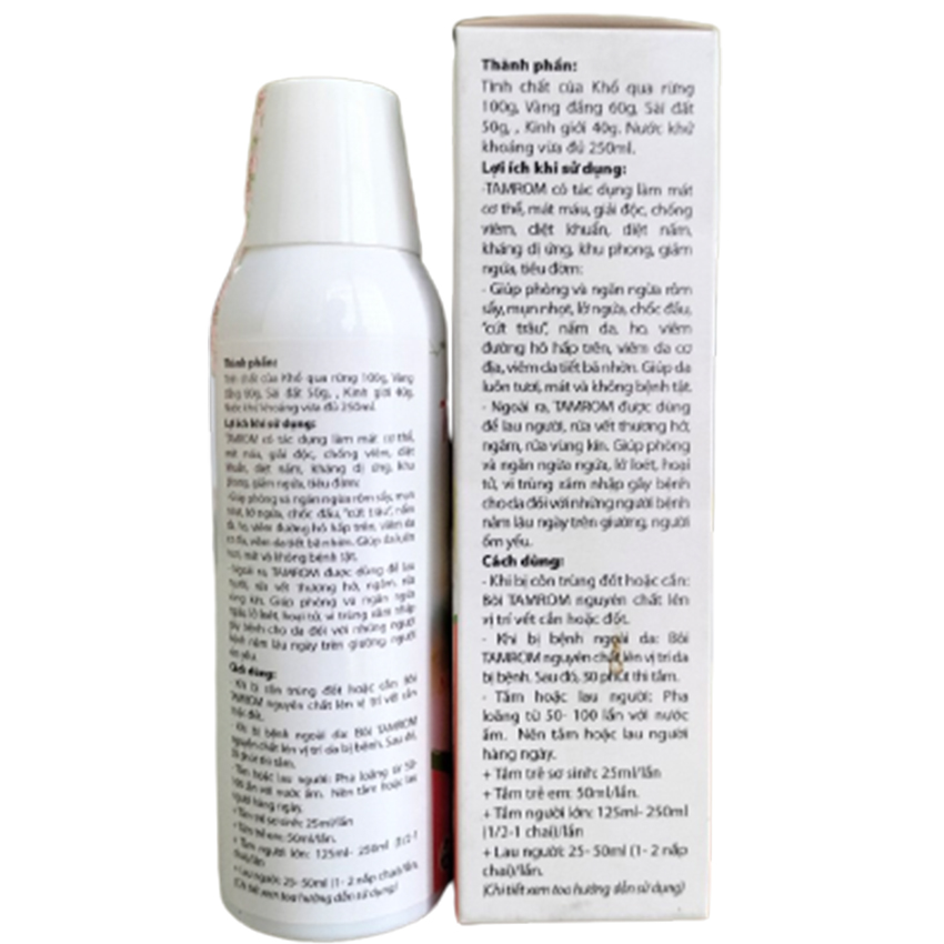 TamRom - Nước tắm 100% thảo dược dành cho bé (chai 250ml) - Yes