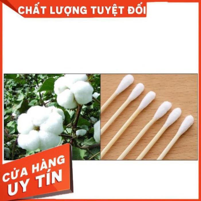 [HCM]Tăm Bông 100 Que Thân Gỗ (thân thiện với môi trường)