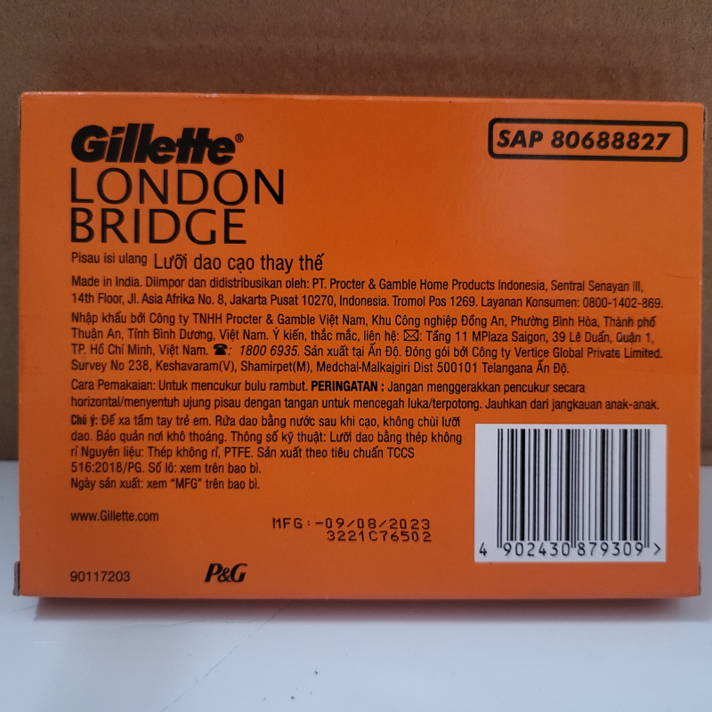 Dao lam Gillette London Bridge - Vĩ 110 lưỡi